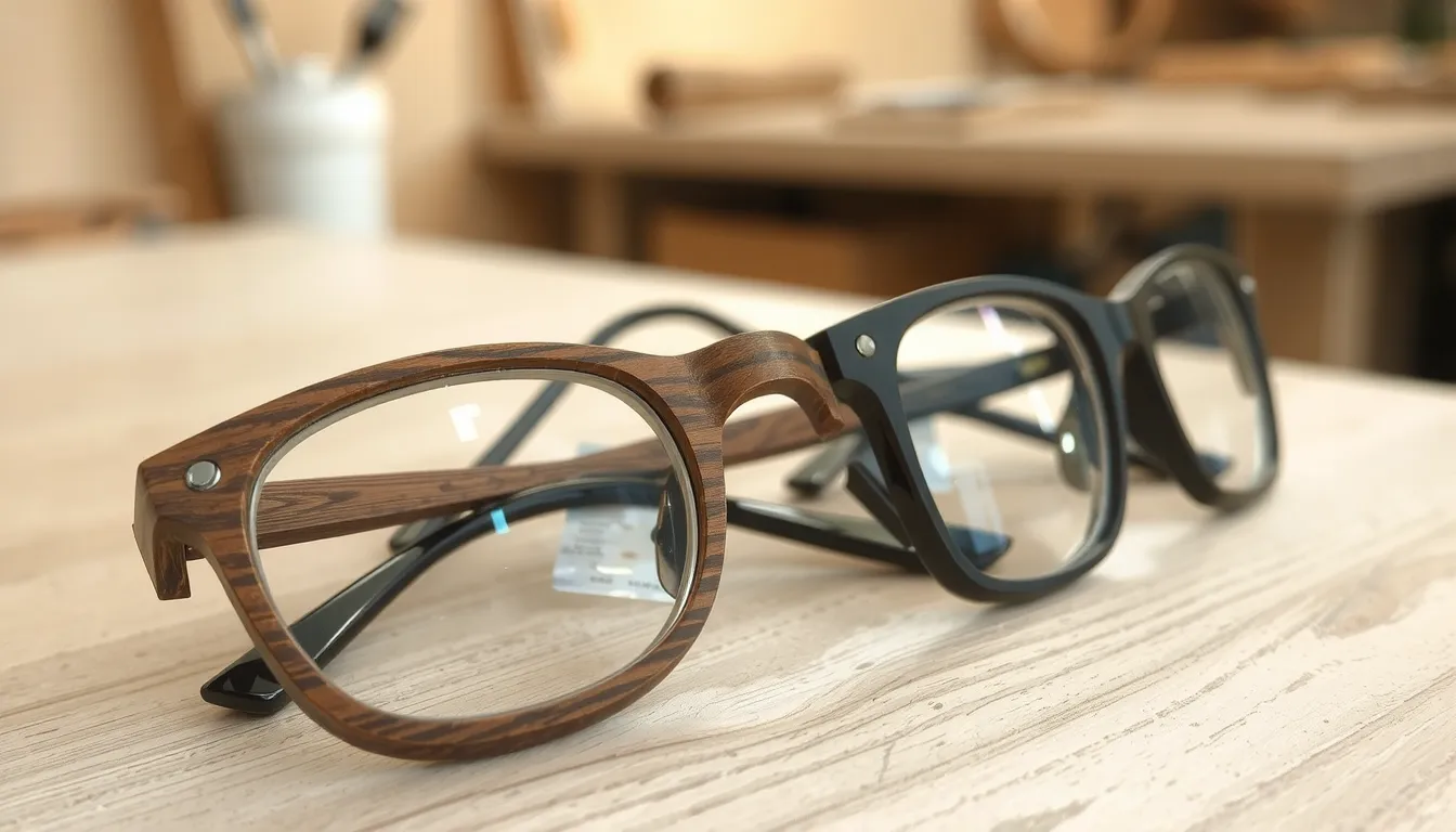 lunettes bois et plastique